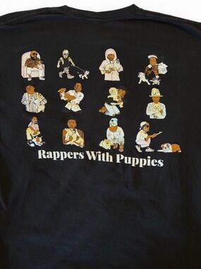 Dog Limited Black Graphic Tee - Rappers With Puppies